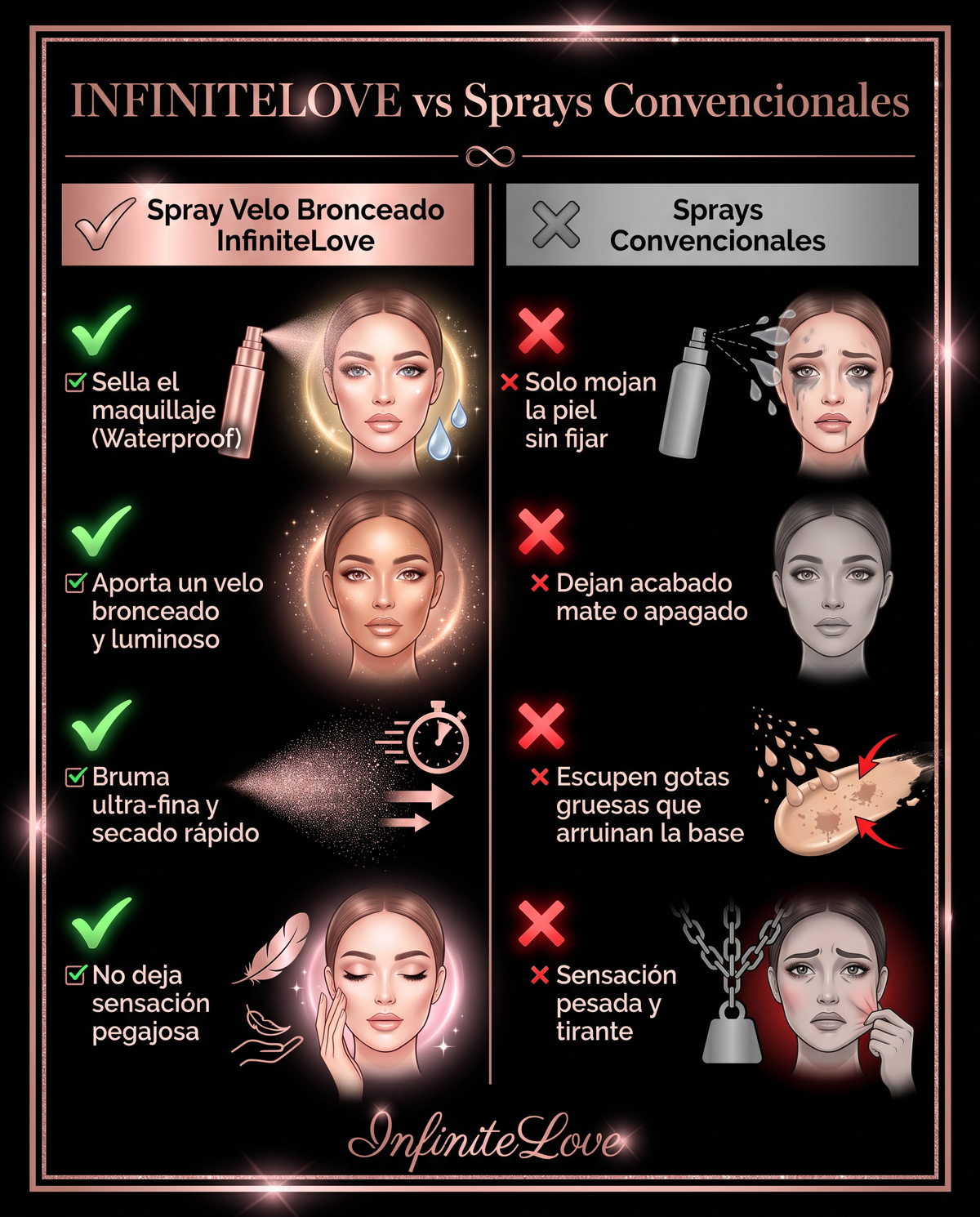 Spray Fijador Velo Bronceado - Larga Duración y Efecto Glow Waterproof