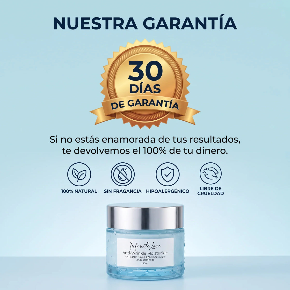Crema Hidratante Antiarrugas con Péptidos y Ácido Glicólico 50ml