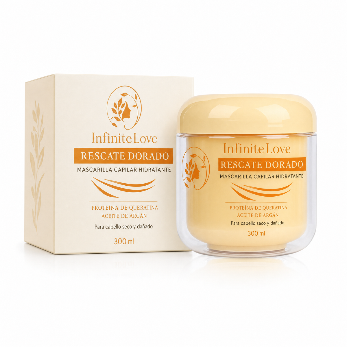 Infinite Love Bcn Rescate Dorado — Mascarilla Capilar con Queratina y Argán 300 ml