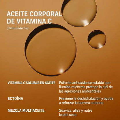 Aceite Corporal Vainilla Vibrante con Vitamina C Hidratante Luminosidad 124ml