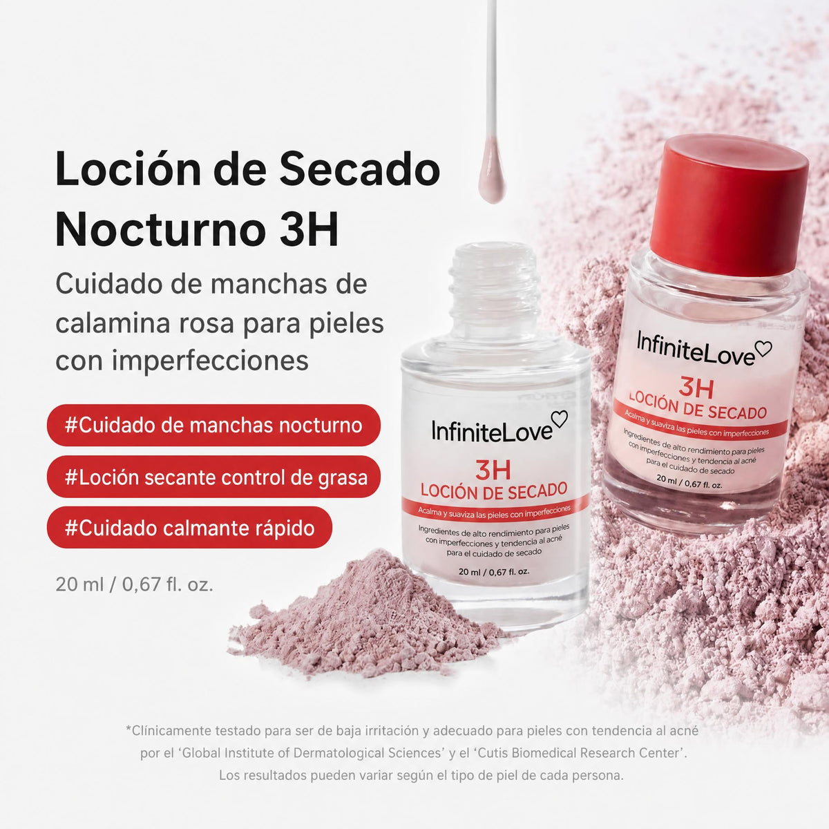Infinite Love Bcn Punto Rosa — Loción Secante con Calamina y Ácido Salicílico 20 ml