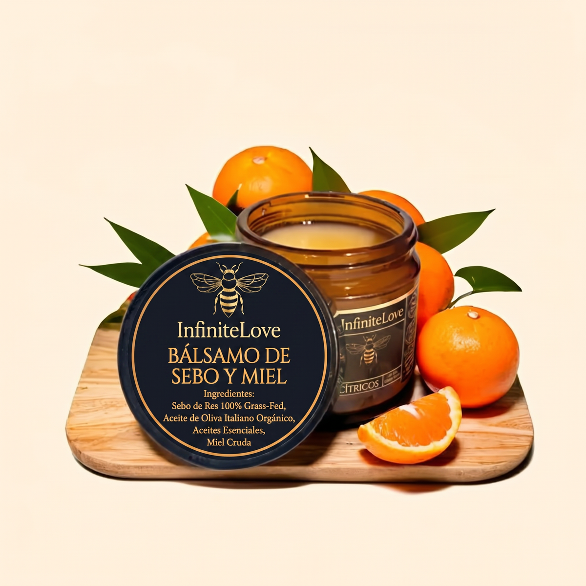 Bálsamo Hidratante Sebo y Miel Cítricos 100% Natural Antiedad 120ml