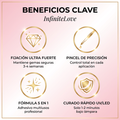 Gel Adhesivo para Piedras de Uñas con Pincel - Kit Nail Art Profesional 35g