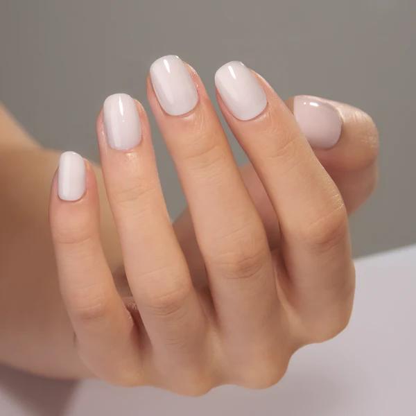Uñas Postizas de Gel Premium Press-On Blanco Lechoso 30 Piezas - Acabado Ultra Brillante Calidad Salón