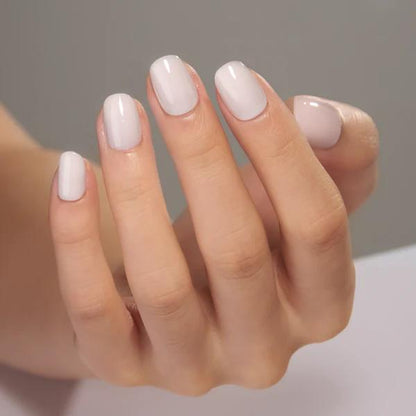 Uñas Postizas de Gel Premium Press-On Blanco Lechoso 30 Piezas - Acabado Ultra Brillante Calidad Salón