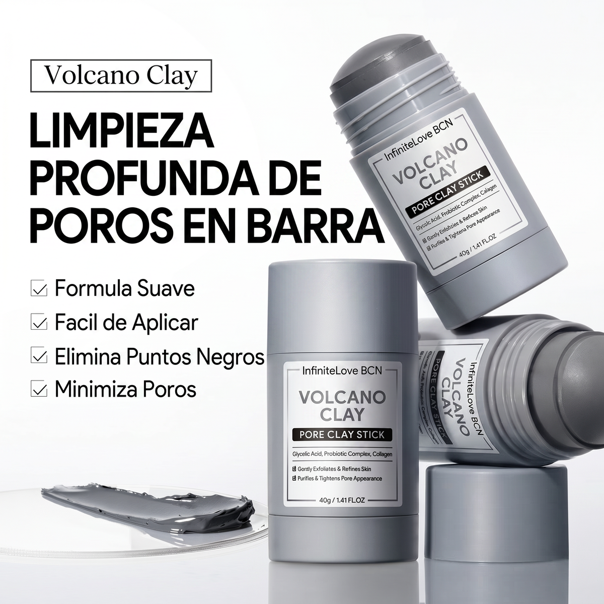 Mascarilla en Barra de Arcilla Volcánica para Puntos Negros