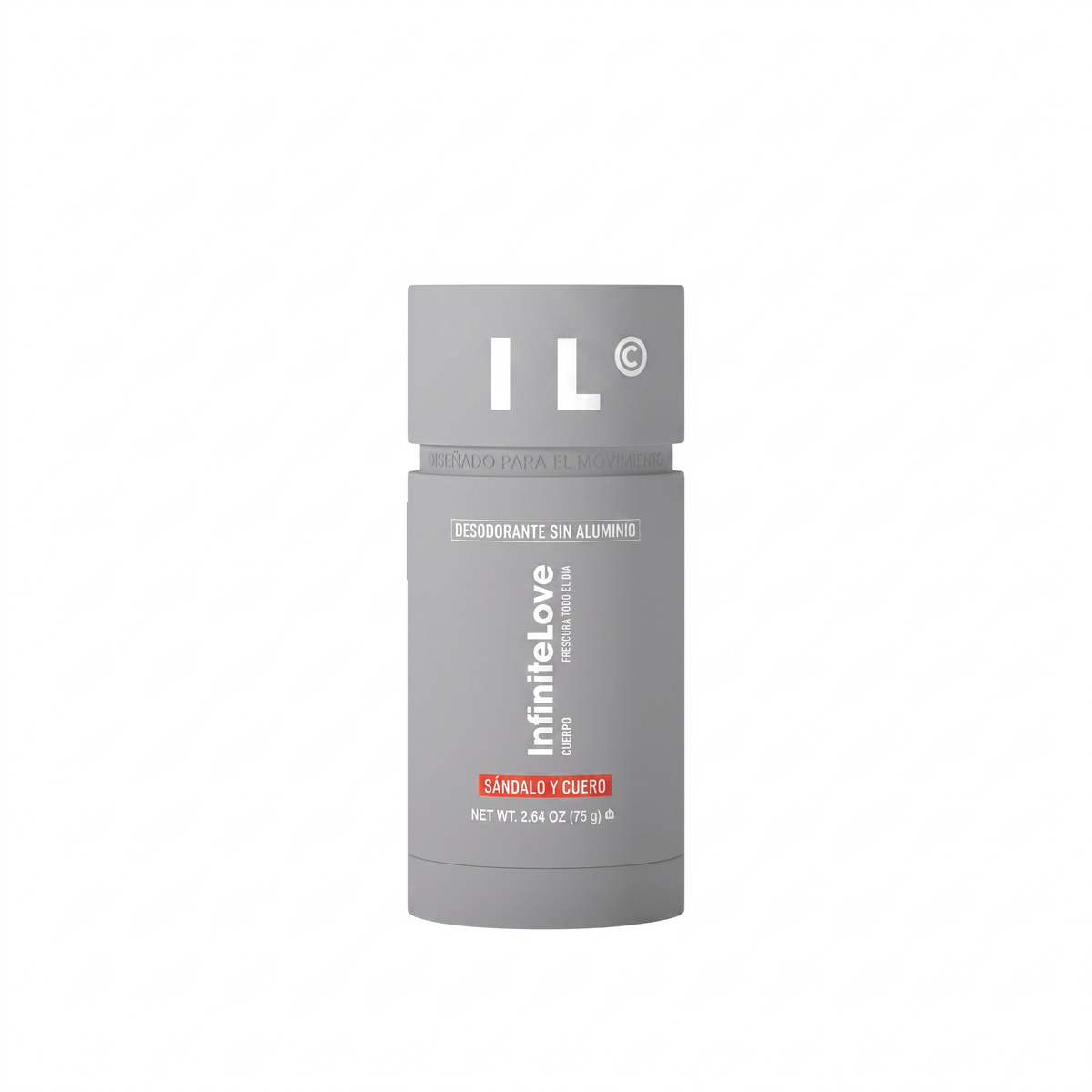 Desodorante Sin Aluminio Frescura Todo el Día Sándalo y Cuero Dermatológico 75g
