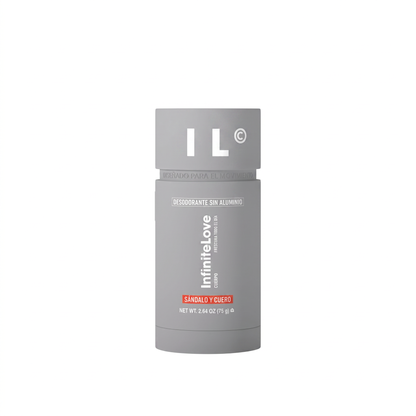 Desodorante Sin Aluminio Frescura Todo el Día Sándalo y Cuero Dermatológico 75g