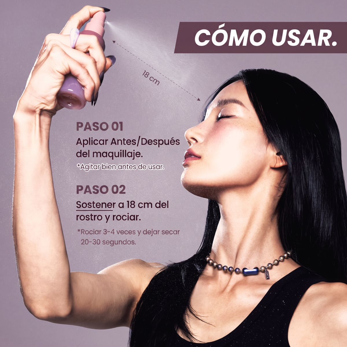 Bruma Fijadora de Maquillaje Todo el Día - Fijación Triple e Hidratación 80ml