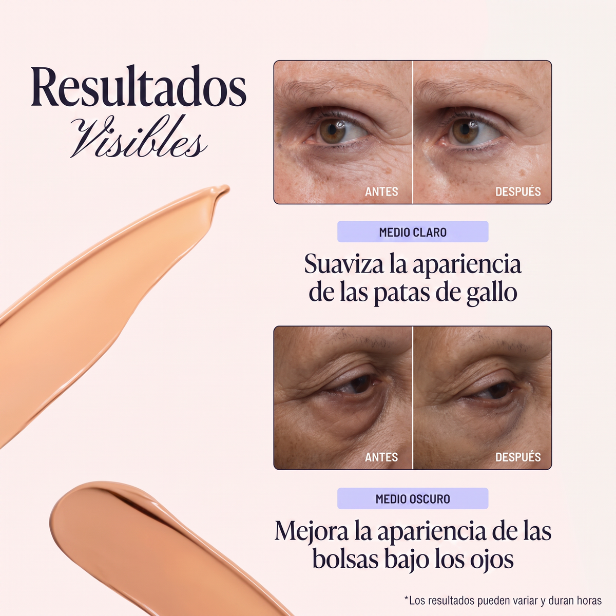 Crema Reafirmante de Contorno de Ojos 60 Segundos - Efecto Tensor Instantáneo con Color