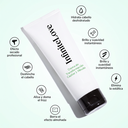 Crema de Transformación Capilar 1 Minuto - Anti-Frizz con Aguacate y Omega 3