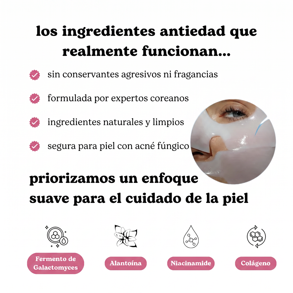 Mascarilla de Bio-Colágeno Efecto Glass Skin (4 Mascarillas por Unidad)