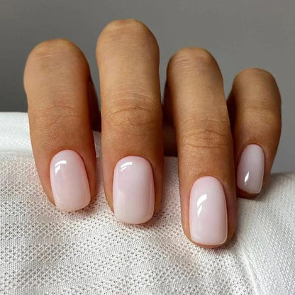 Uñas Postizas de Gel Premium Press-On Blanco Lechoso 30 Piezas - Acabado Ultra Brillante Calidad Salón