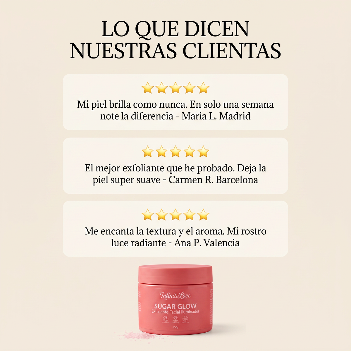 Sugar Glow - Exfoliante Facial Iluminador con Vitamina C y Ácido Glicólico 150g