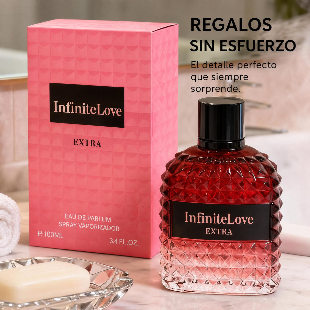 Infinite Love Bcn Extra Eau de Parfum Frutal Floral Ambar Vainilla Grosella Ron Rosa Mujer 100ml