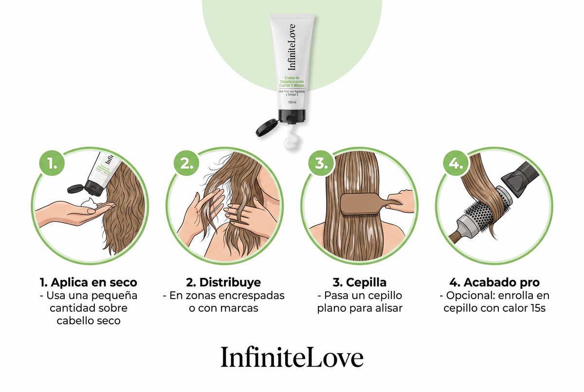 Crema de Transformación Capilar 1 Minuto - Anti-Frizz con Aguacate y Omega 3