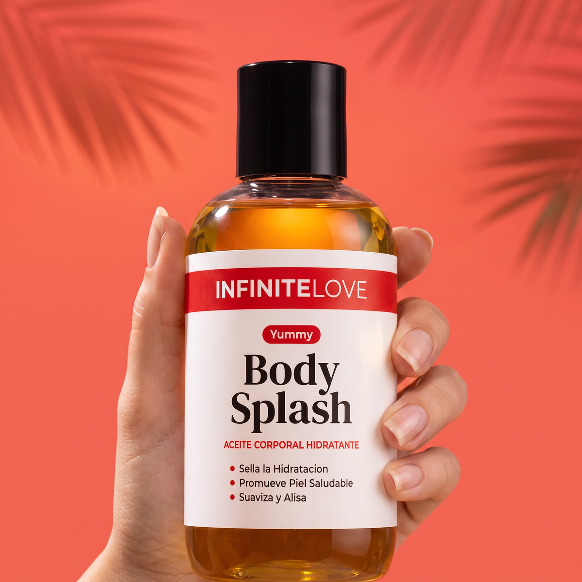 Body Splash Yummy - Aceite Corporal Hidratante con Cártamo, Jojoba y Rosa Mosqueta (240ml)