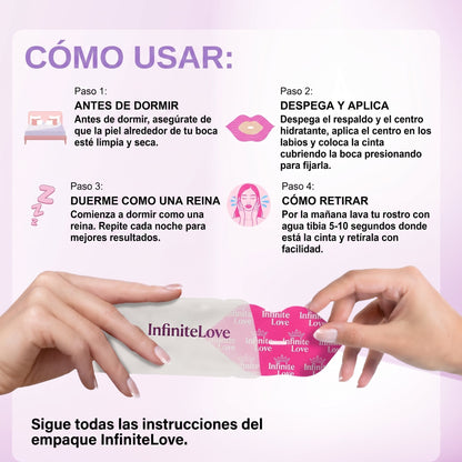 Cinta Bucal Nocturna con Colágeno, Ácido Hialurónico y Vitamina E - 30 Unidades
