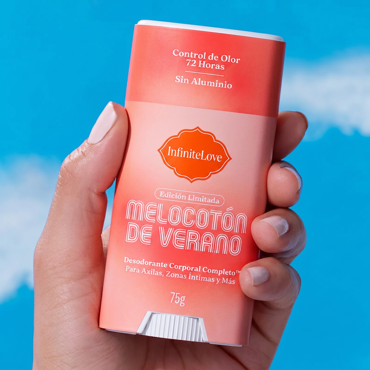 Desodorante Corporal Melocotón de Verano Ácido Mandélico 72h Sin Aluminio 75g