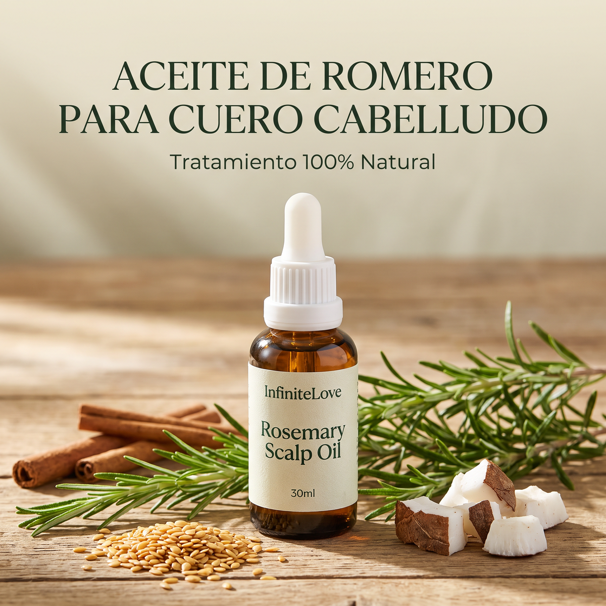 Aceite de Romero para Cuero Cabelludo - Tratamiento Capilar Nutritivo 30ml