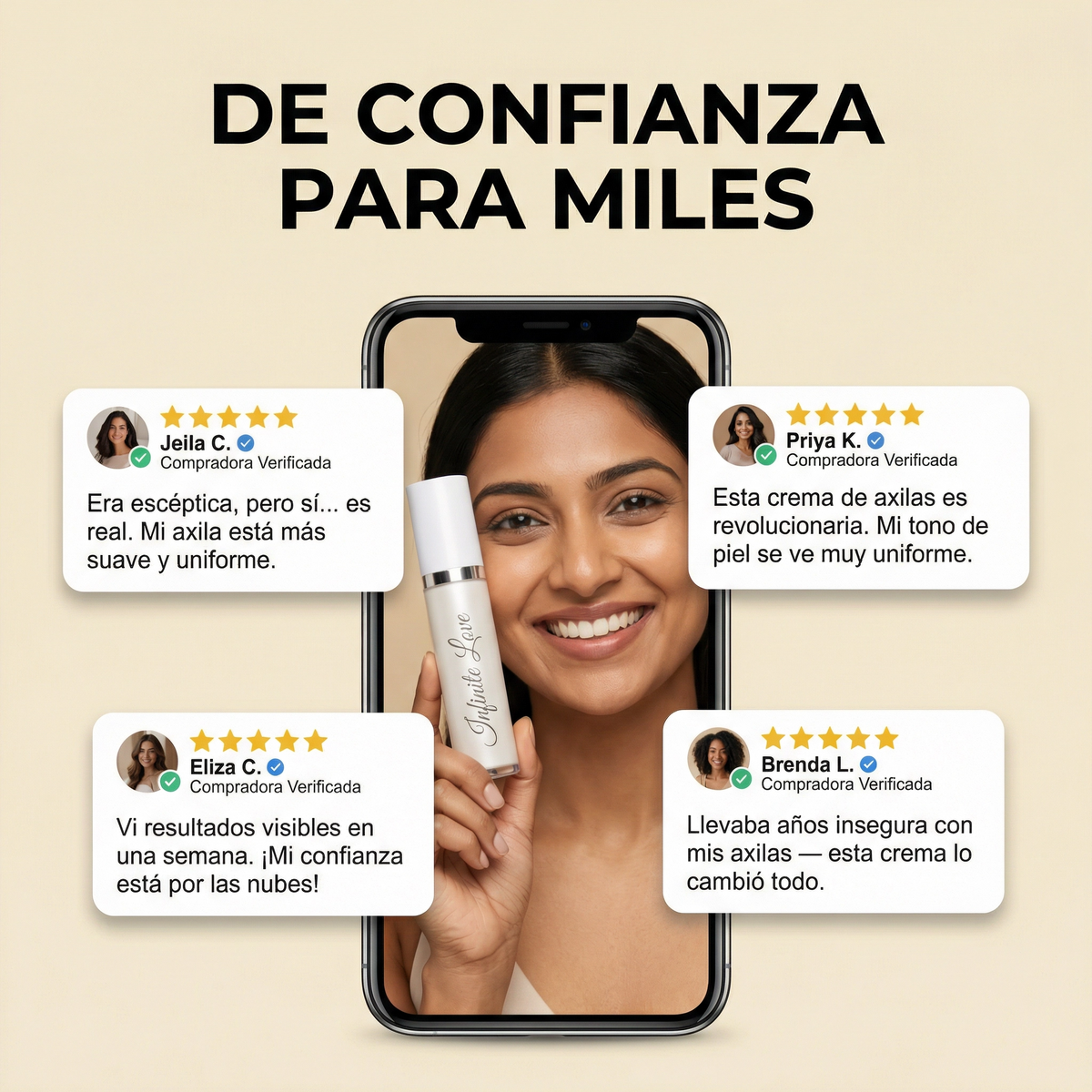 Crema Aclarante para Axilas Hidratación Profunda y Corrección de Manchas Oscuras
