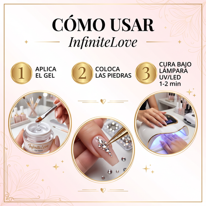 Gel Adhesivo para Piedras de Uñas con Pincel - Kit Nail Art Profesional 35g