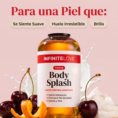 Body Splash Yummy - Aceite Corporal Hidratante con Cártamo, Jojoba y Rosa Mosqueta (240ml)