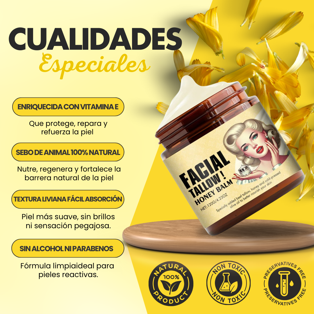 Bálsamo de Sebo de Res Para Reparación de Barrera y Piel Seca/Sensible