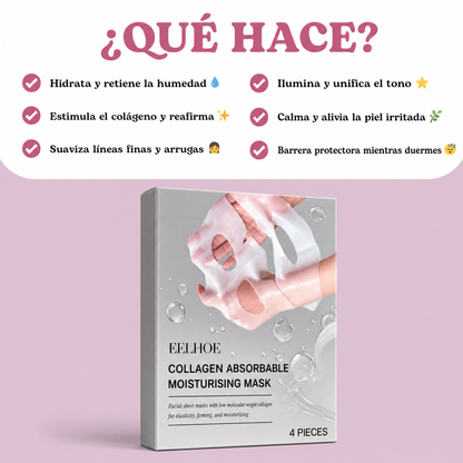 Mascarilla de Bio-Colágeno Efecto Glass Skin (4 Mascarillas por Unidad)