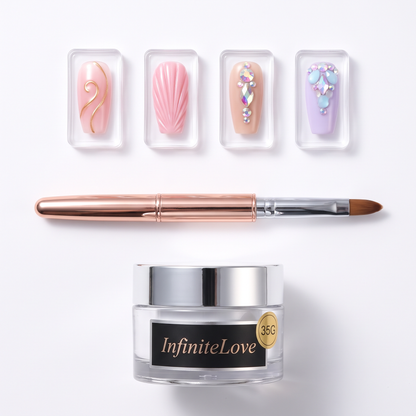 Gel Adhesivo para Piedras de Uñas con Pincel - Kit Nail Art Profesional 35g
