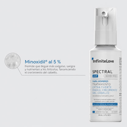 Spectral UHP Tratamiento Fuerza Extra Recrecimiento Capilar Minoxidil 5% Nanosoma Hombre 60ml