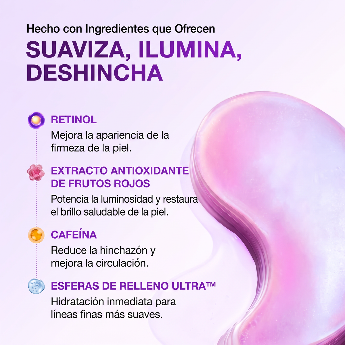 Parches Revitalizantes de Retinol y Frutos Rojos para Contorno de Ojos - 60 Unidades 83g