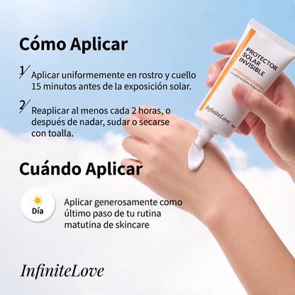 Protector Solar Invisible SPF50 Amplio Espectro para Rostro y Cuerpo 50ml
