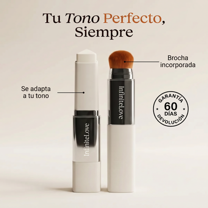 Base de Maquillaje Adaptable Stick con Brocha Colágeno Péptidos Volufiline SPF