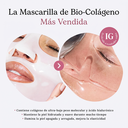 Mascarilla de Bio-Colágeno Efecto Glass Skin (4 Mascarillas por Unidad)