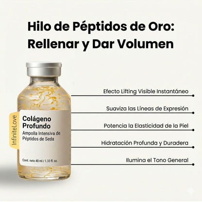 Ampolla Rellenadora de Colágeno Profundo y Péptidos de Seda con Aplicador de Precisión para Arrugas y Efecto Lifting (Sin Inyecciones)