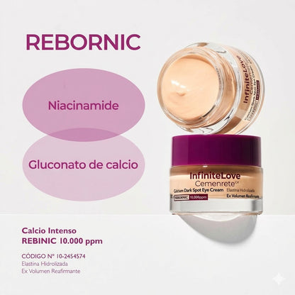 Crema de Ojos Coreana con Calcio y Elastina para Manchas Oscuras, Ojeras y Flacidez (Efecto Lifting)