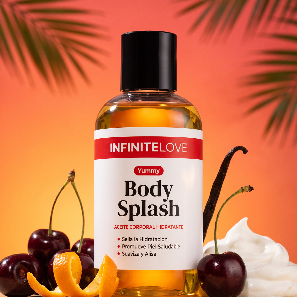 Body Splash Yummy - Aceite Corporal Hidratante con Cártamo, Jojoba y Rosa Mosqueta (240ml)