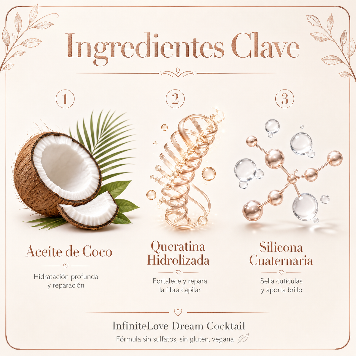 Infinite Love Bcn Dream Cocktail - Tratamiento Capilar con Aceite de Coco Sin Enjuague